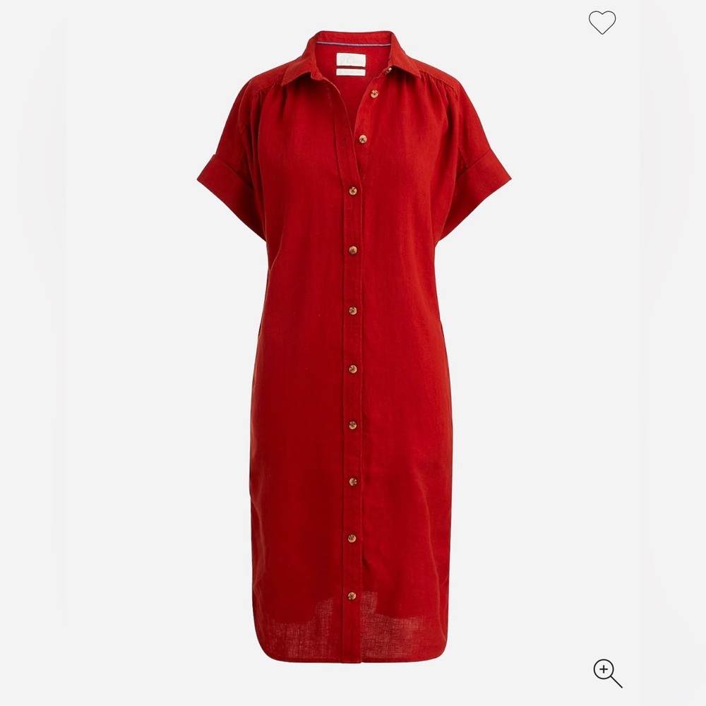JCrew WHITE Line Button-Front Shirt Dress